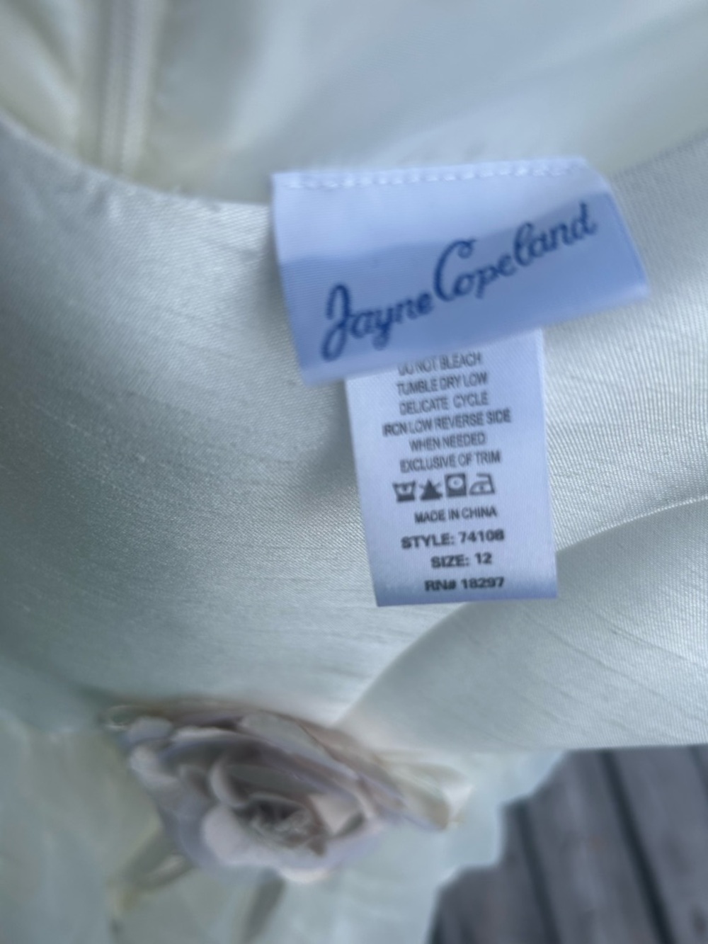 Jayne Copeland Ivory Floral Tulle Formal Dress - Picture 4 of 4